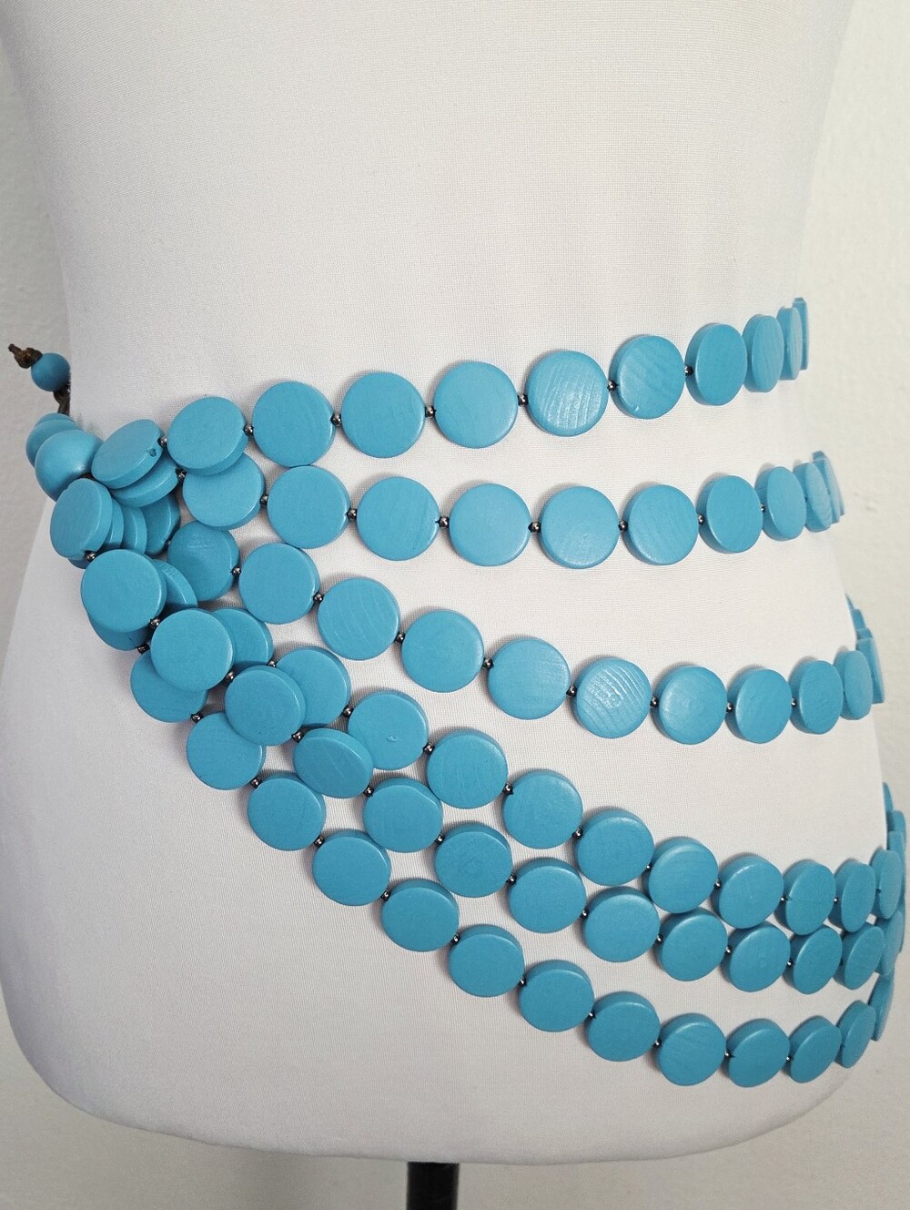 Turquoise Layered Cover Up Belt Ties on the side - Picture 4 of 9